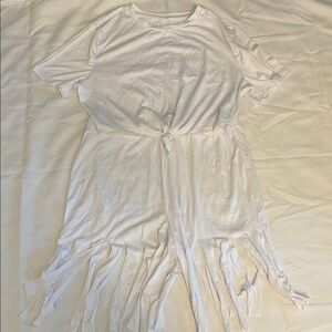 Two Piece Crop Top and Shorts Set White Women XL NWOT